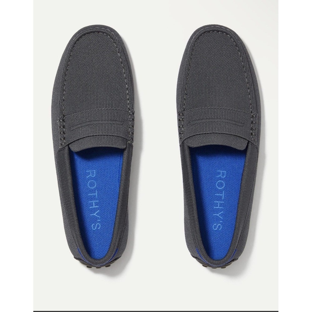 Rothy's Men's 12.5 The Driving Loafer $150 Gray Knit Shoes Washable Moccasin New